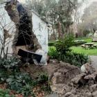 The cob walls of a Seddon house crumbled in Friday's 6.6-magnitude quake. Photo by Bejon Haswell.