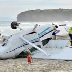 The crashed Cessna on Tomahawk Beach. Photo by Gerard O'Brien.