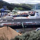 The cruise liner Volendam berthed at Port Chalmers yesterday. Up to 60 passengers on the ship...