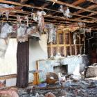 The damaged lounge of a Balclutha home after a fire caused by decaying timber which ignited. ...