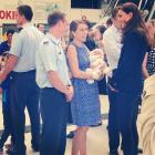 The Duchess of Cambridge meets families at Whenuapai Air Base. Photos Twitter/@GovGeneralNZ
