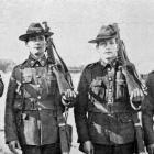 The Dunedin City electric tramways contingent with the Expeditionary Force. From left: Trooper P....