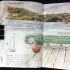 The Dunedin entry in Claudia Myatt’s watercolour diary of her voyage from Barbados to Sydney...