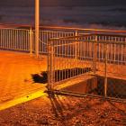 The eastern part of the Esplanade was cordoned off after the hole appeared. Photo by Linda Robertson