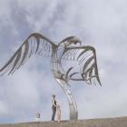 The Haast Eagle sculpture, created by Mark Hill, which will become part of the Macraes Heritage...