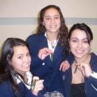 The Hawkins sisters (from left) Rachel, Tamara, and Marissa, of Waipiata, celebrate their success...