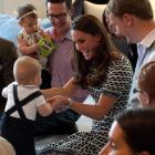 The heir to the British throne meets New Zealand children during a playdate held at Government...