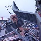 The interior of Stadium Southland after part of the roof collapsed as the result of the heavy...