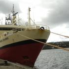 The MV Nordic Explorer prepares to depart Dunedin yesterday morning, after avoiding a storm by...