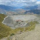 The new 89 million litre reservoir under construction at Coronet Peak, in the Sarah Sue area. ...