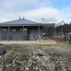 The  new pavilion  nears completion at the North Otago Hockey artificial turf on Centennial Park....