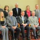 The new Waitaki District Council lines up after being officially sworn in yesterday. Back row ...