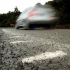 The Northern Motorway missing parts of its rumble strip. Photo  by Gerard O'Brien.
