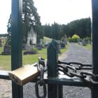 The padlock on the gates of the West Taieri Cemetery is soon to be taken off after the Mosgiel...