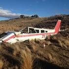 The  Piper  Cherokee after it crashed near Poolburn. Photo by NZ Police.