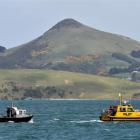 The Port Otago pilot boat tows a  vessel which had broken down back to Port Chalmers yesterday....