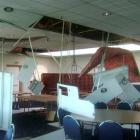 The president's dining room on the top floor of the main grandstand at Addington following the 7...