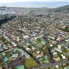 Dunedin suburbs Balaclava and Maryhill looking towards the coastal suburbs of St Kilda and St...