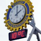 The problematic Mosgiel Clock in Anzac Park. Photo by Peter McIntosh.