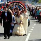 The Promote Dunstan non-competitive float makes its way down Centennial Ave during the Alexandra...