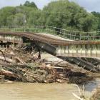 The railway bridge at Larry's Creek, north of Reefton, on the highway to Westport,  was badly...