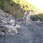 The slip on SH6 slip at Makarora, 45km north of Wanaka. Photo from the NZ Transport Agency.