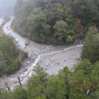 The slip south of Diana Falls which has closed State Highway 6 between Haast and Makarora. Photo...