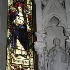 The St Agnes stained glass window in the Teschemaker's chapel. Photo by Peter Mackenzie.