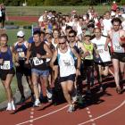 The start of the New Zealand Masters Games 10km road race at the Caledonian in 2008. Photo by...
