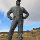 The statue of Possum Bourne about 9km up the road to the  Snow Farm. Photo by Mark Price.
