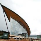 The visitor and education centre cuts the clear air of Orokonui Ecosanctuary. Photo by Gerard O...