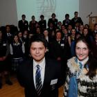 The winner of the University of Otago award for commitment to te reo Maori, Isaac MacCreadie (18)...