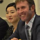 The woman behind the proposed waterfront hotel in Dunedin, Jing Song, with Betterways solicitor...