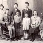 The Wong family about 1937. Back: Jessie, George, Bill, Betty; front: Kow Hing, Jim, Joyce, Sam...
