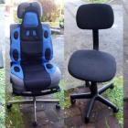 The writer's four office chairs, pictured in order of acquisition. Photo supplied.