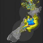 This MetService satellite image shows the location of the storm this afternoon.