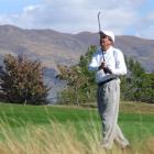 Three-time New Zealand senior men's champion Rodney Barltrop, of Royal Wellington, plays an...