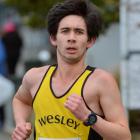 Tony Payne on his way to a win in the half marathon yesterday. Photo by Gerard O'Brien.