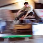 Top Dunedin skateboarder Nick Bright (23) gets some air during the Captain Cook skate jam...