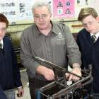 Trades Academy director Graeme Watson with  Caleb Johnson (left) and Thomas Trotter (both 17)....