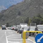 Traffic moves slowly through Frankton as congestion causes delays on the single-lane Kawarau...