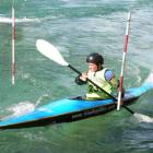 Trent Potts, of Queenstown, competes in a secondary school competition on the Hawea River in 2005...