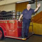 Trevor Tilyard, Fire Service assistant area commander, East Otago, steps back in time aboard a...