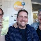 Trevor took his parents, Kevin and Shirley, with him to the NZ Lotteries office in Wellington...