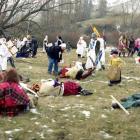 Troops slug it out during the last Battle of Bannockburn re-enactment in Central Otago in 2002....