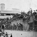 Troopship No5, with members of the Otago force on board. - Otago Witness, 30.9.1914.