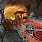 Tunnel drilling equipment in operation at Oceana Gold's Frasers underground development at its...