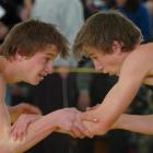 Twin brothers Tony (left) and Rhudi Redelinghuys, of Hamilton, compete during the first day of...