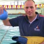 Underwater rugby player Christian Staubach (30), of Germany, at the Wanaka Community Pool. Photo...