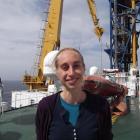 University of Otago geologist Dr Virginia Toy on board the scientific drilling vessel Chikyu....